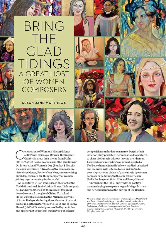 Cover of Church Music Quarterly, June 2020